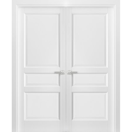 SARTODOORS Double French Interior Door, 48" x 96", White LUCIA31DD-BEM-4896